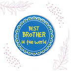 Indianvibez World Best Brother Metal Rakhi with Fridge Magnet - Kids Rakhi | Grocsy