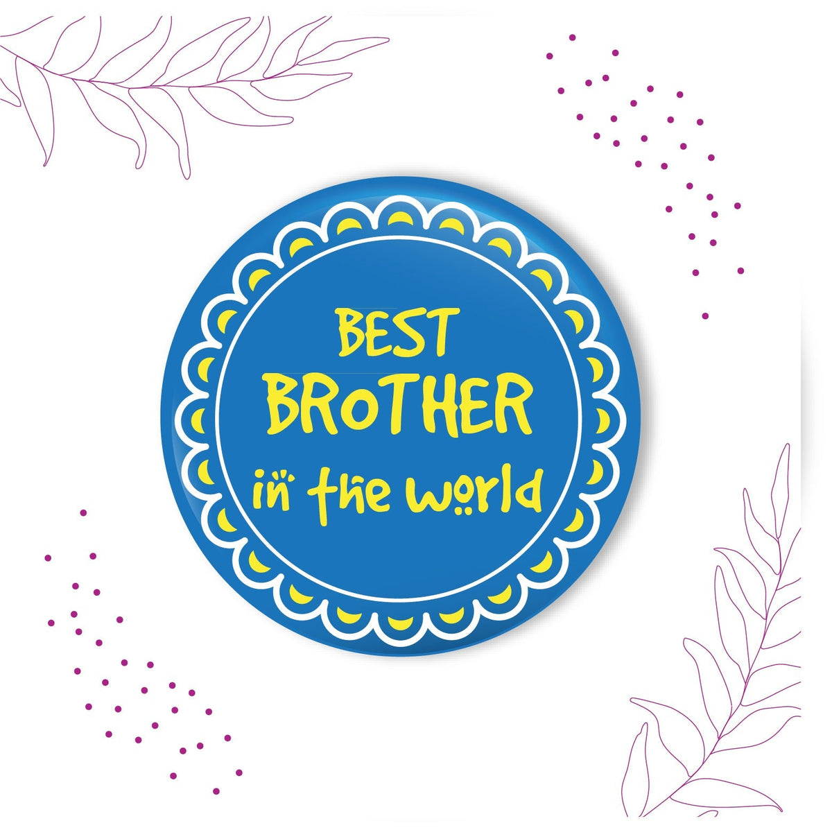 Indianvibez World Best Brother Metal Rakhi with Fridge Magnet - Kids Rakhi | Grocsy