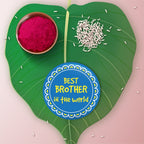Indianvibez World Best Brother Metal Rakhi with Fridge Magnet - Kids Rakhi | Grocsy