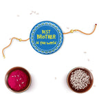 Indianvibez World Best Brother Metal Rakhi with Fridge Magnet - Kids Rakhi | Grocsy