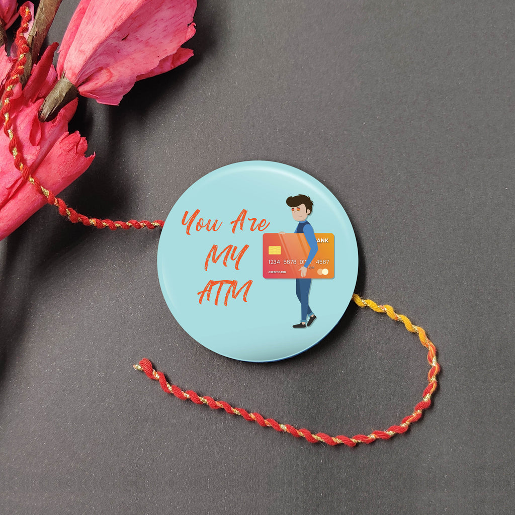 Indianvibez You are my ATM Metal Rakhi with Fridge Magnet - Kids Rakhi | Grocsy