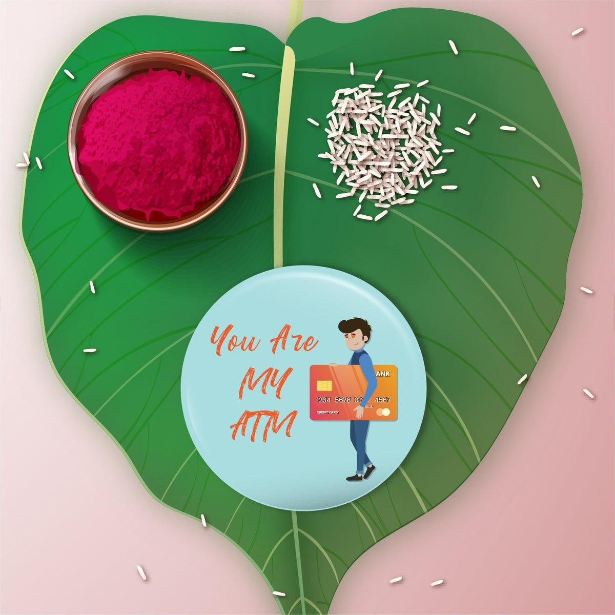 Indianvibez You are my ATM Metal Rakhi with Fridge Magnet - Kids Rakhi | Grocsy