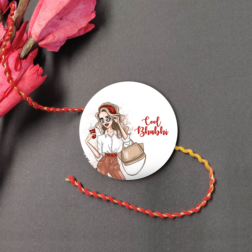 Indianvibez Cool Bhabhi Metal Rakhi/Lumba with Fridge Magnet - Kids Rakhi | Grocsy