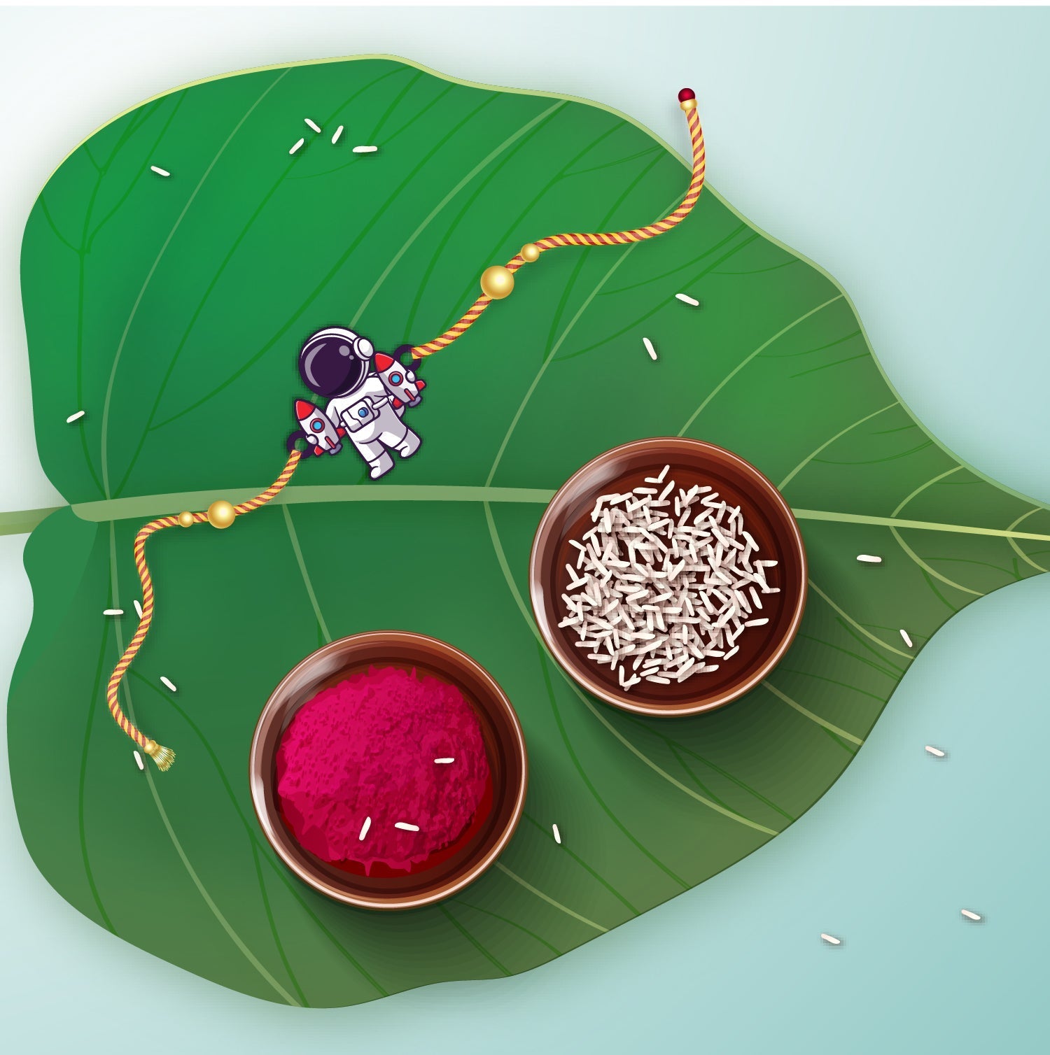 Indianvibez Astronaut Wooden Rakhi, Space Theme Rakhi - Kids Rakhi | Grocsy