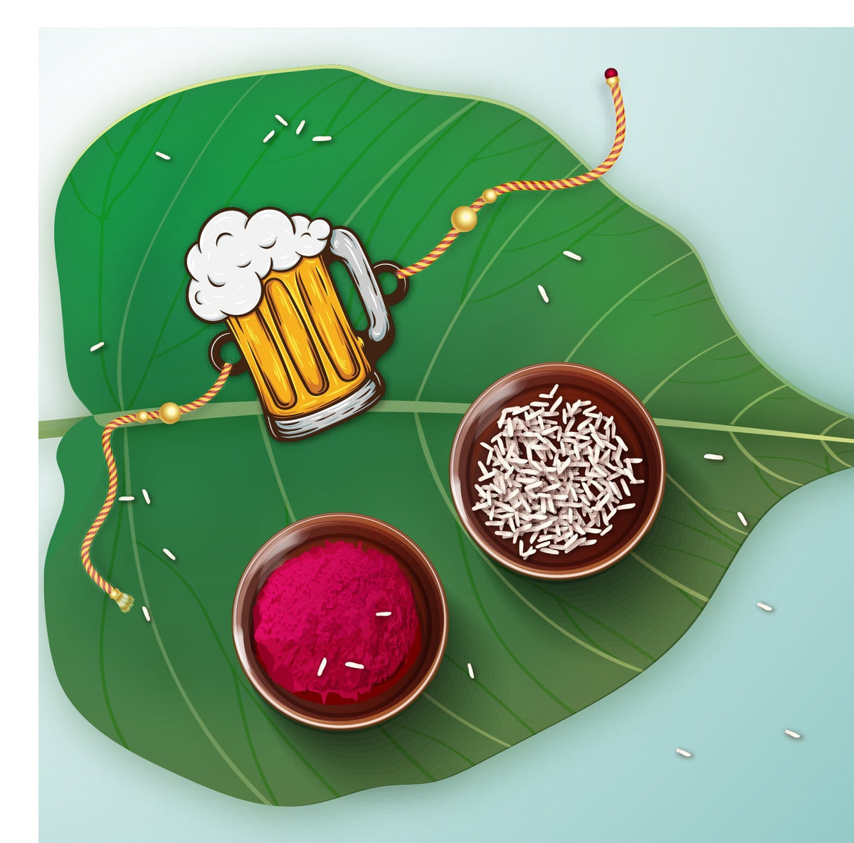 Indianvibez Wooden Beer Rakhi |Food Rakhi for Brother with Swag - Kids Rakhi | Grocsy