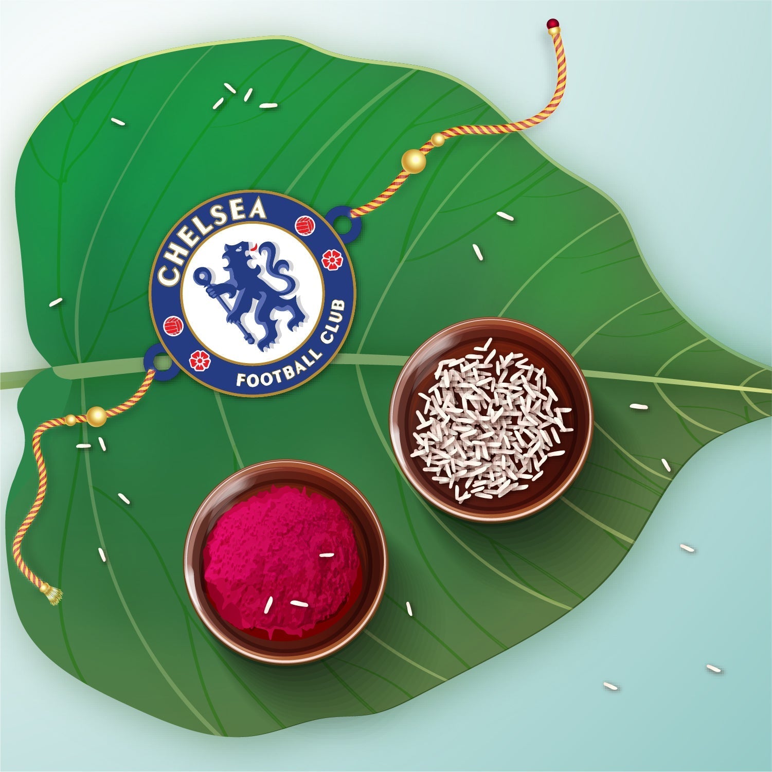 Indianvibez Chelsea Wooden Rakhi, Football Rakhi for Brother - Kids Rakhi | Grocsy