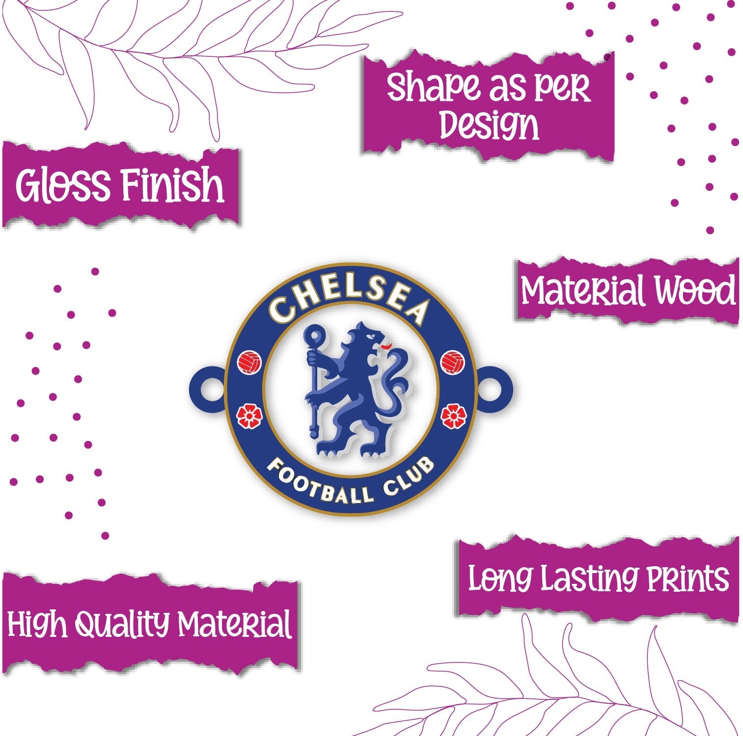Indianvibez Chelsea Wooden Rakhi, Football Rakhi for Brother - Kids Rakhi | Grocsy