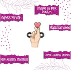 Indianvibez Korean Heart Wooden Rakhi, K-Pop Style Rakhi for Brother - Kids Rakhi | Grocsy