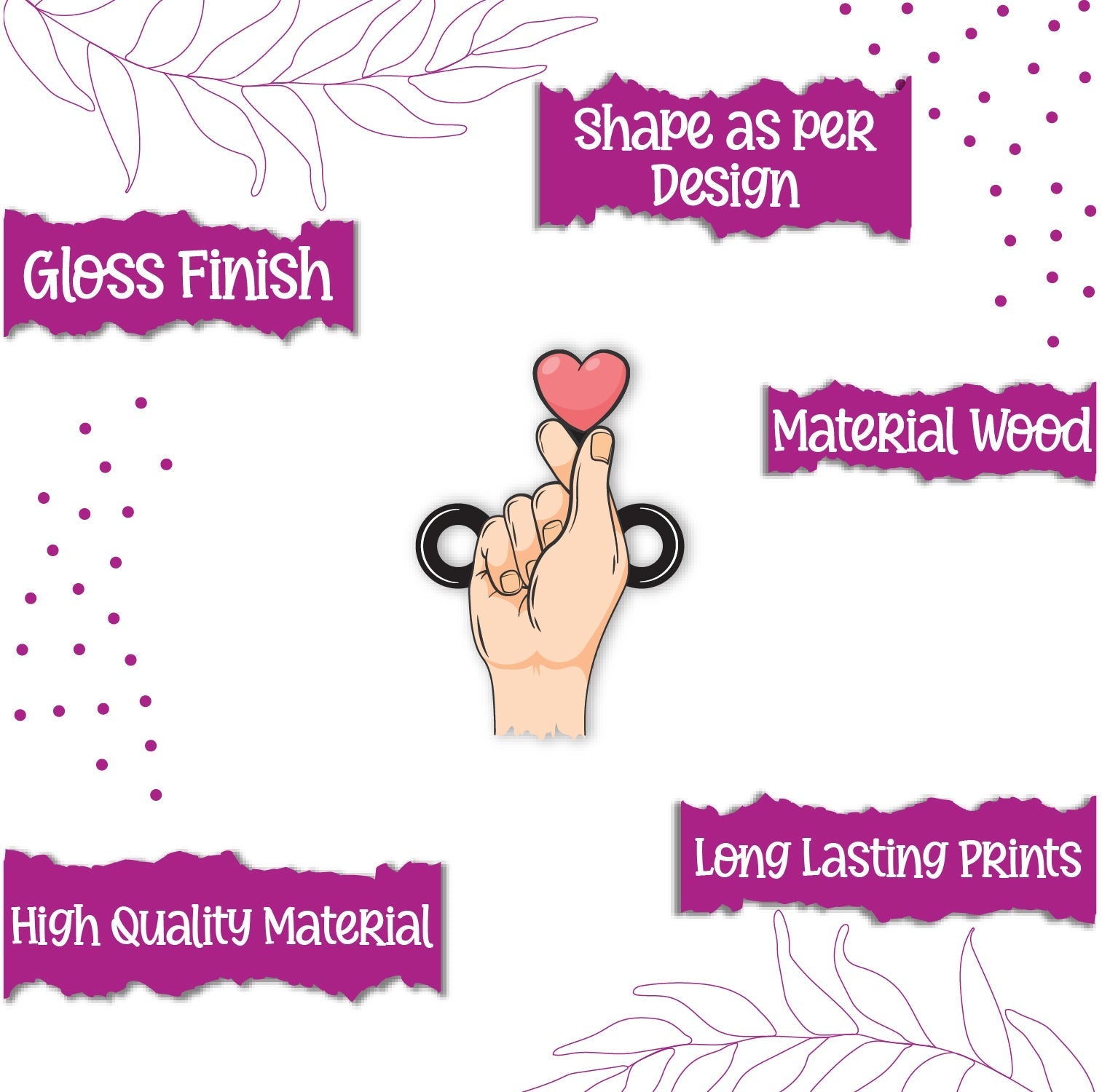 Indianvibez Korean Heart Wooden Rakhi, K-Pop Style Rakhi for Brother - Kids Rakhi | Grocsy