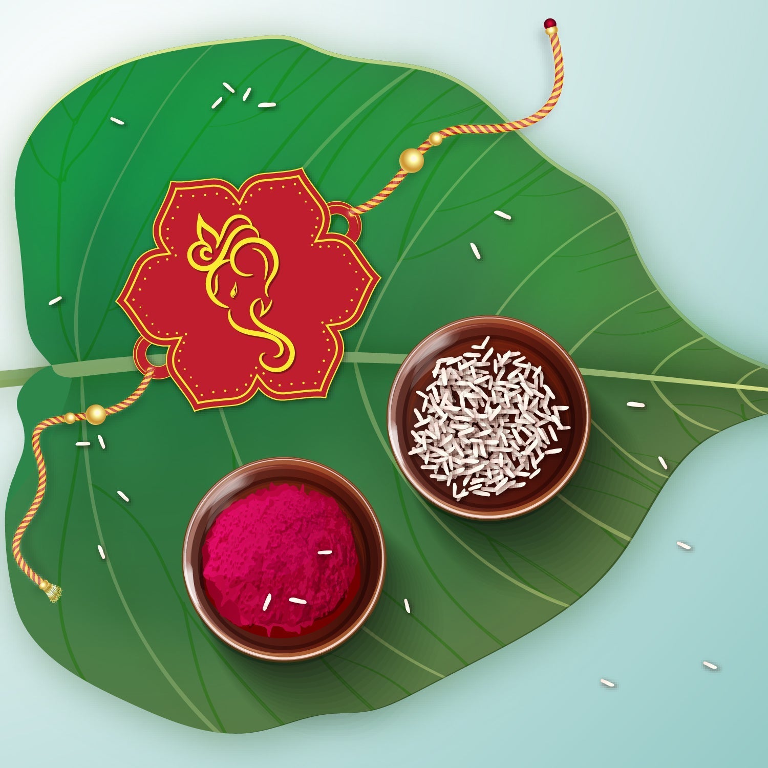 Indianvibez Lord Ganesha Wooden Rakhi, God Religious Spiritual Rakhi - Kids Rakhi | Grocsy