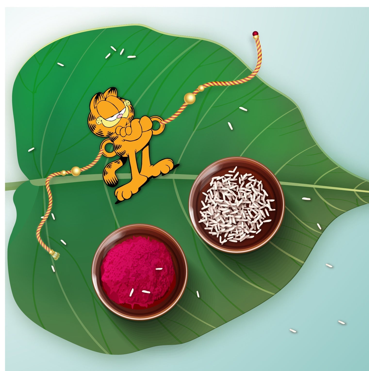 Indianvibez Garfield Wooden Rakhi, Cartoon Rakhi for Brother - Kids Rakhi | Grocsy