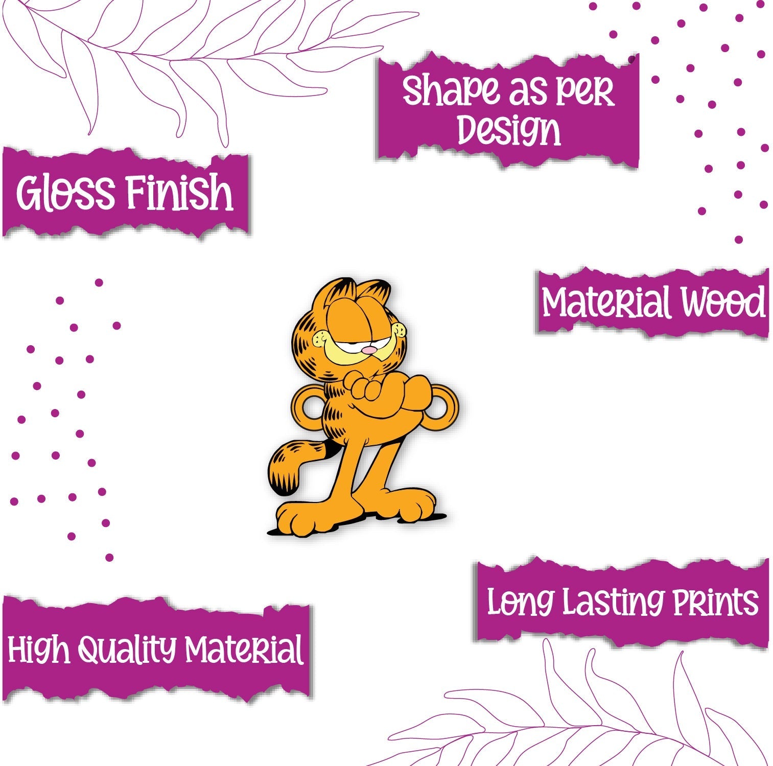 Indianvibez Garfield Wooden Rakhi, Cartoon Rakhi for Brother - Kids Rakhi | Grocsy