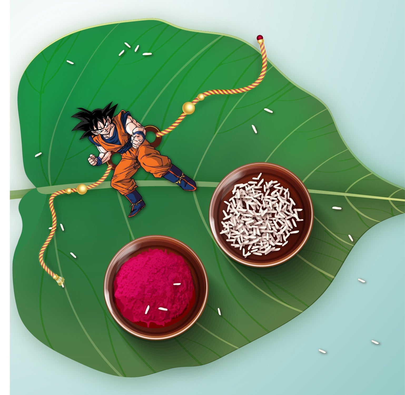 Indianvibez Goku Wooden Rakhi, Anime Rakhi for Brother India - Kids Rakhi | Grocsy