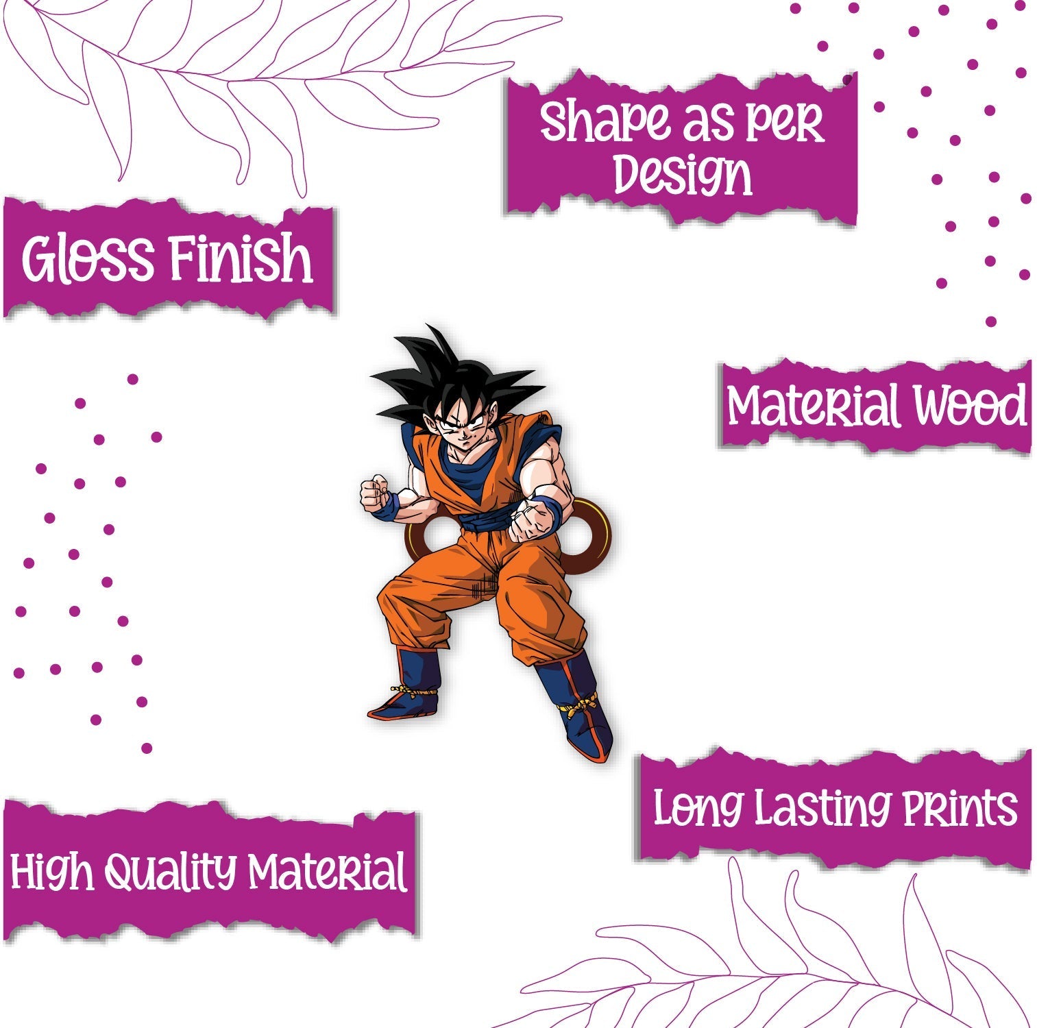 Indianvibez Goku Wooden Rakhi, Anime Rakhi for Brother India - Kids Rakhi | Grocsy