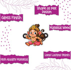 Indianvibez Lord Hanuman Wooden Rakhi for Brother, Divine & Spiritual Rakhi for Bhai , Bhaiya - Kids Rakhi | Grocsy