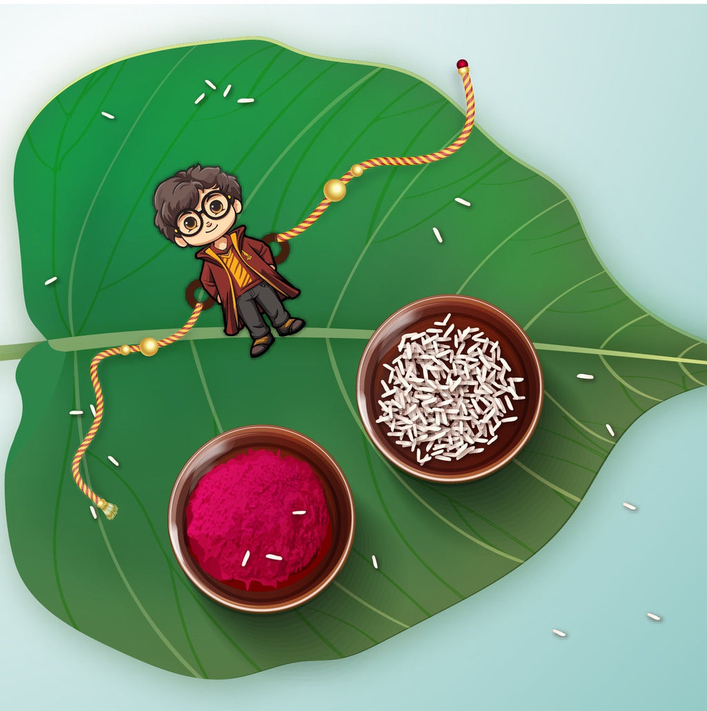 Indianvibez Harry Potter Wooden Rakhi, Character Rakhi for Brother - Kids Rakhi | Grocsy