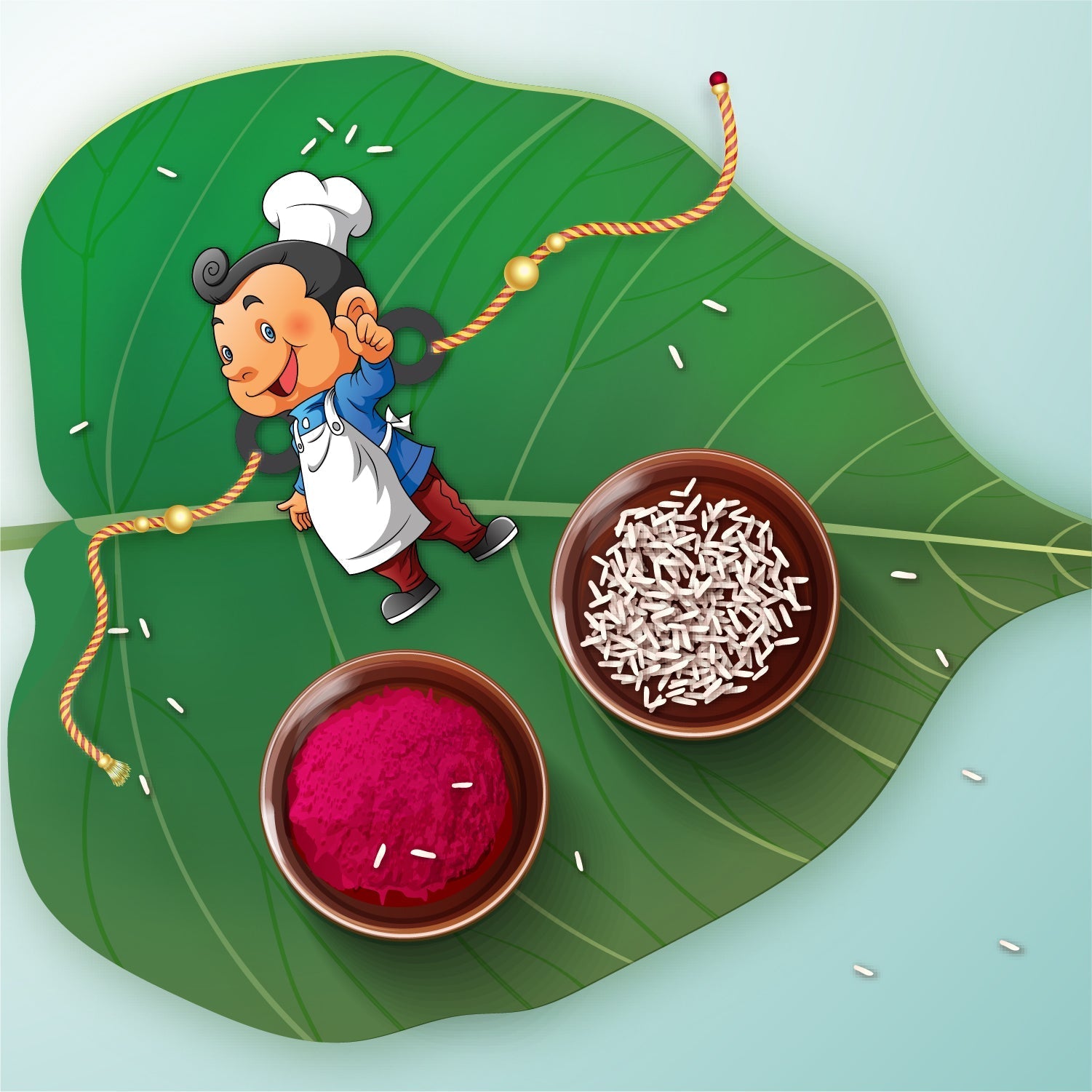 Indianvibez MasterChef Bhai Wooden Rakhi, Rudraksha Rakhi for Brother - Kids Rakhi | Grocsy