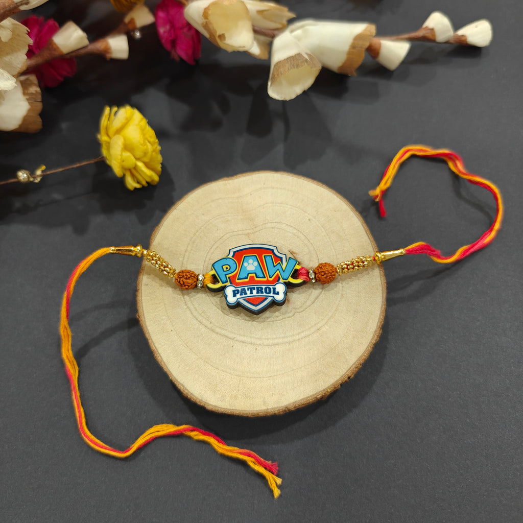 Indianvibez Paw Patrol Wooden Rakhi for Kids, Cartoon Rakhi - Kids Rakhi | Grocsy