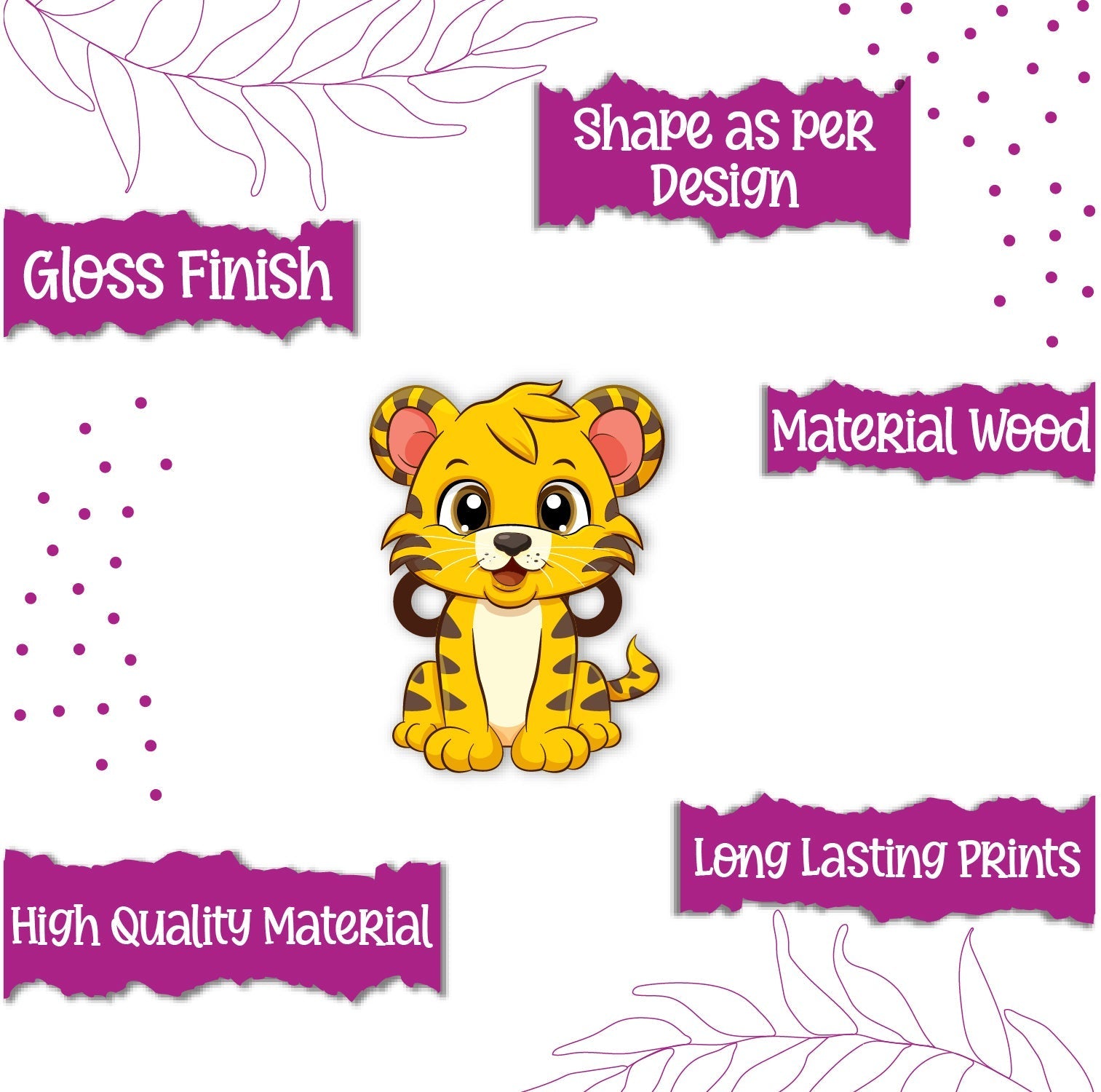 Indianvibez Cute Tiger Rakhi for Brother, Wooden Animal Rakhi - Kids Rakhi | Grocsy
