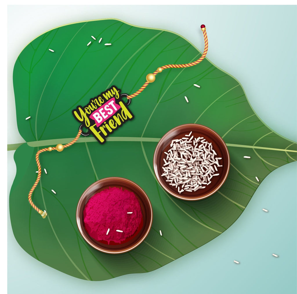 Indianvibez You are my best Friend Wooden Rakhi, Rakhi for Brother India - Kids Rakhi | Grocsy