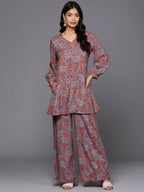 Ahalyaa Women's Traditional Wear Co-ods - Teal Blue | Grocsy