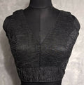 Kia Fashions Black Crush Tissue Self Design Readymade Blouse | Grocsy