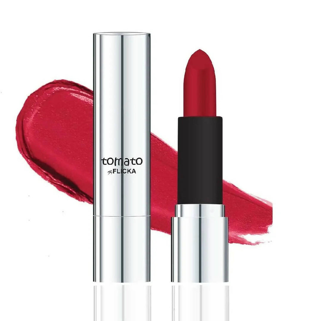 FLiCKA Tomato Red Matte Finish Lipstick Shade 01 | Grocsy