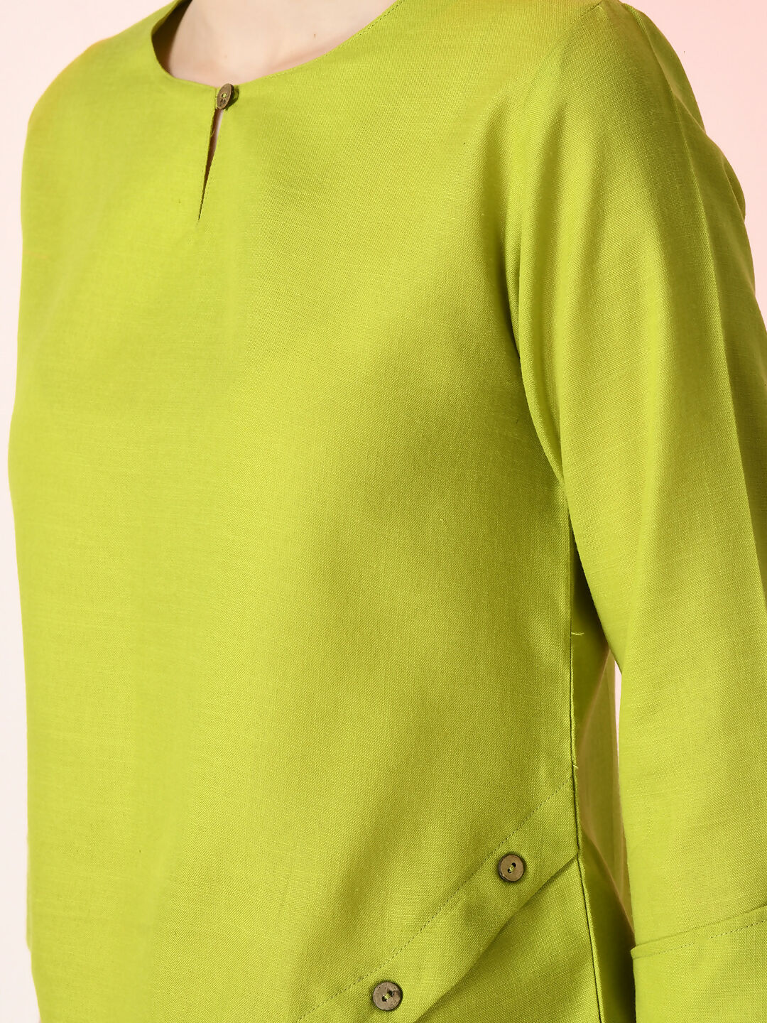 Myshka Women's Green Solid Top | Grocsy