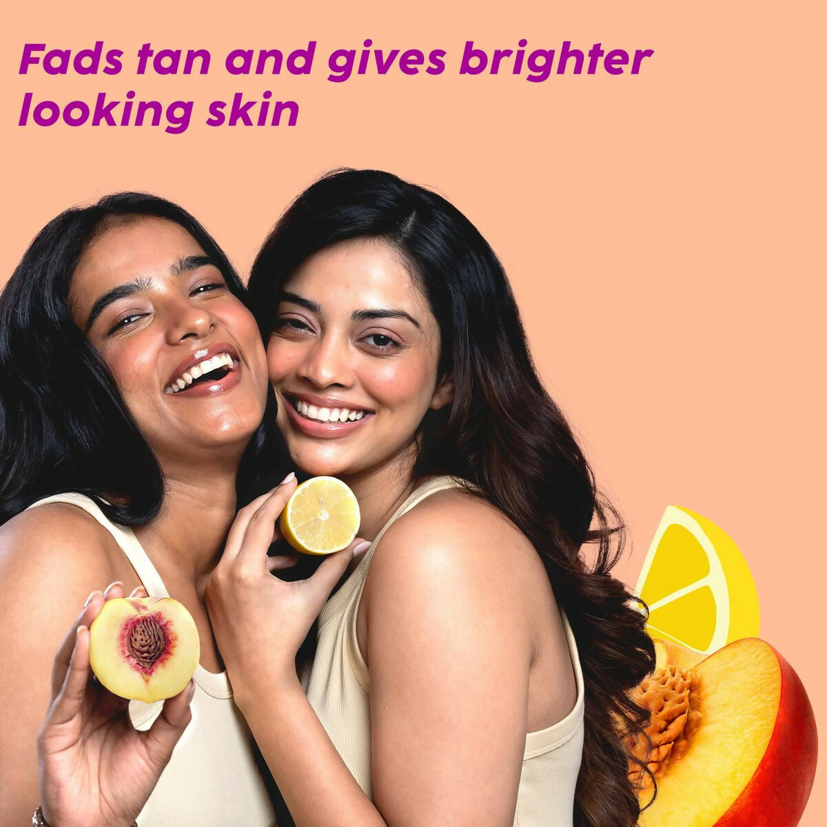 PLIX The Plant Fix Peaches & Lemon Detan Pair with Bump Eraser Body Scrub & SPF15 Body Lotion | Grocsy
