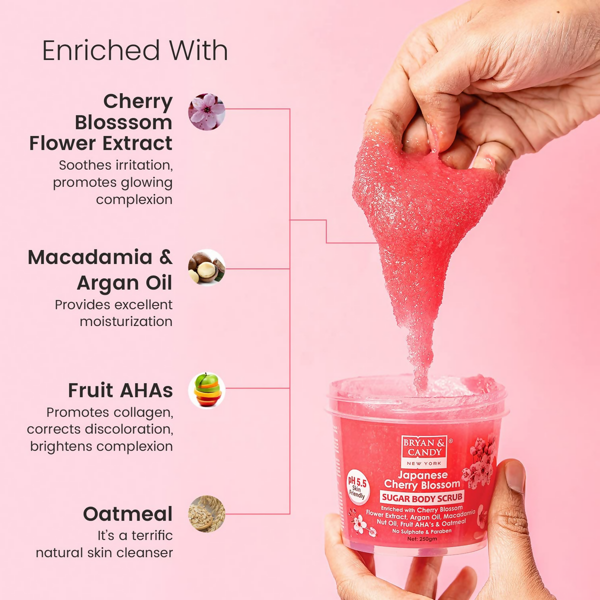 Bryan & Candy Japanese Cherry Blossom Sugar Body Scrub | Grocsy