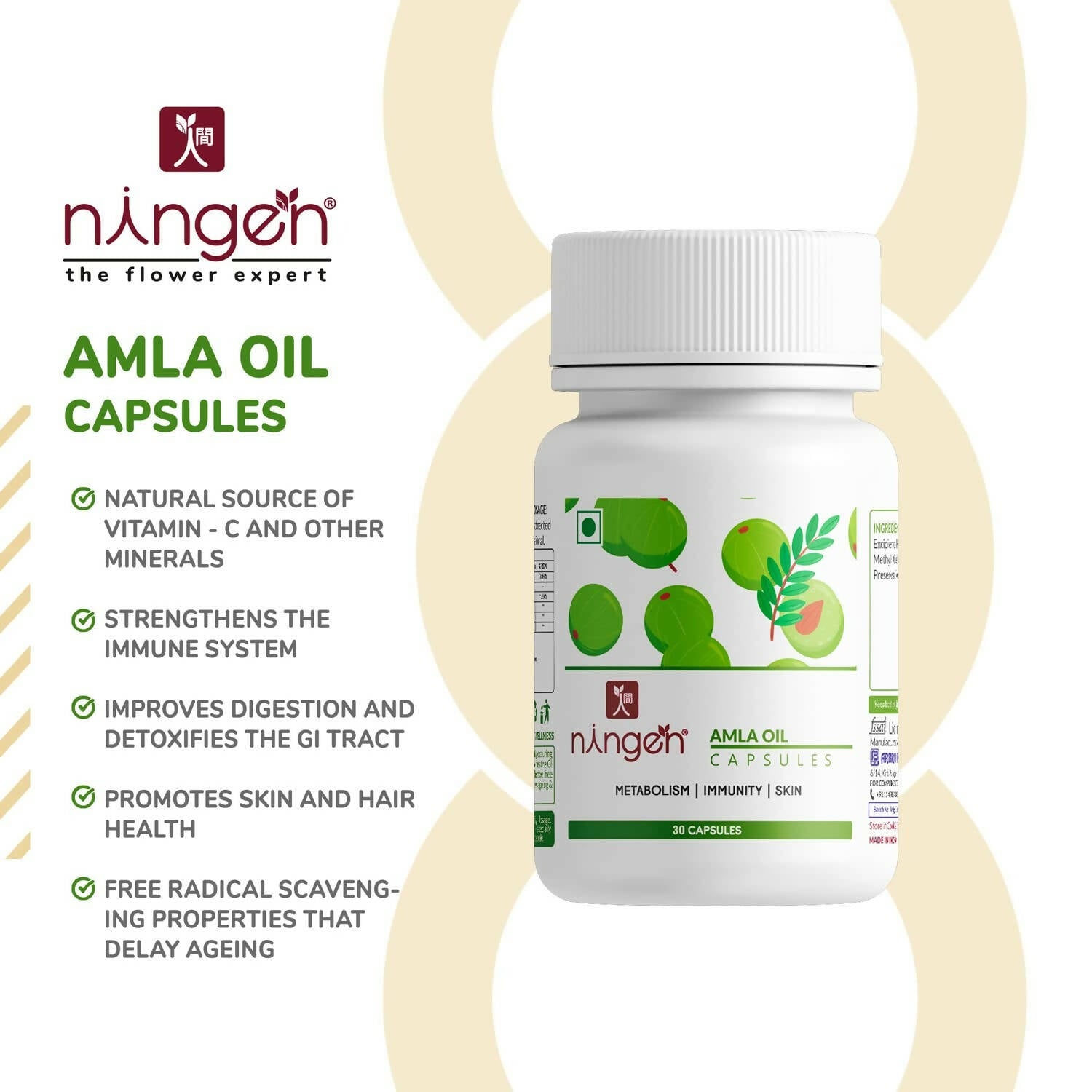 Ningen Amla Oil Capsules | Grocsy