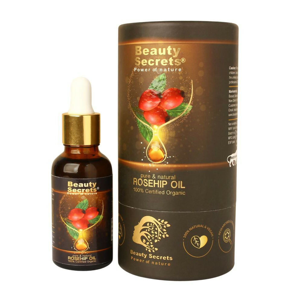 Beauty Secrets Certified Organic Rosehip Oil for Face and Body | Grocsy