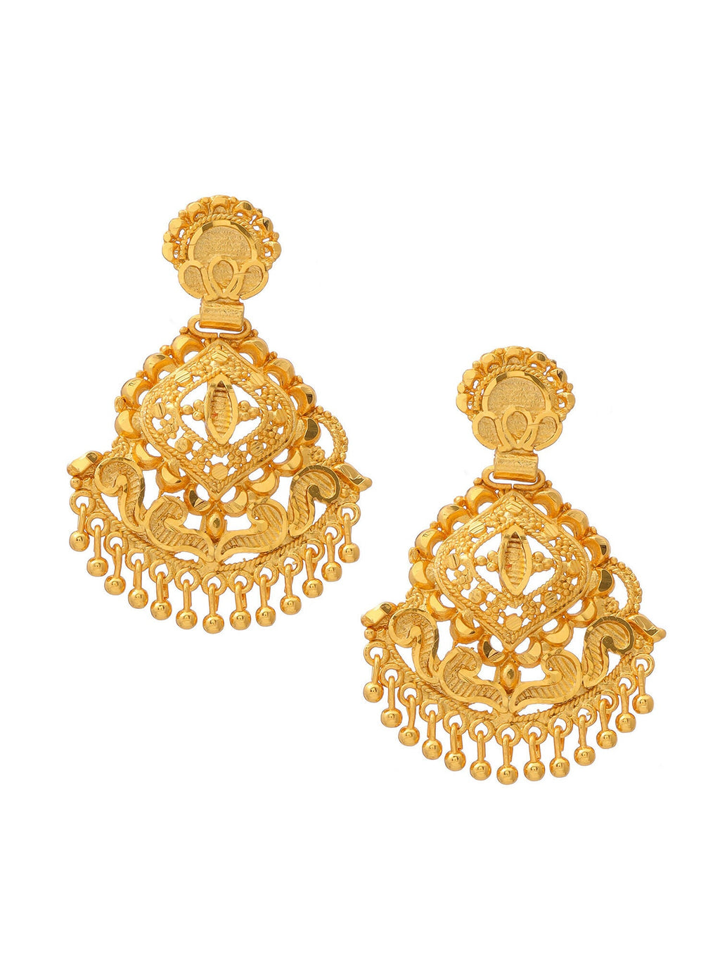 Ruby Raang Traditional Gold Earrings | Grocsy