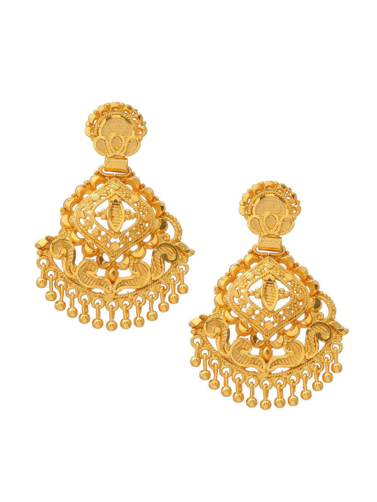 Ruby Raang Traditional Gold Earrings | Grocsy