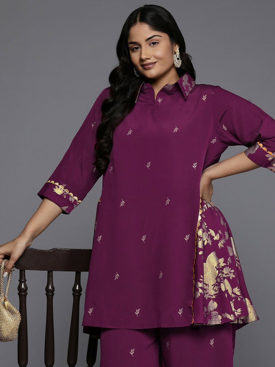 Ahalyaa Women's Traditional wear Co-ords - Purple | Grocsy