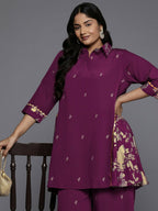 Ahalyaa Women's Traditional wear Co-ords - Purple | Grocsy