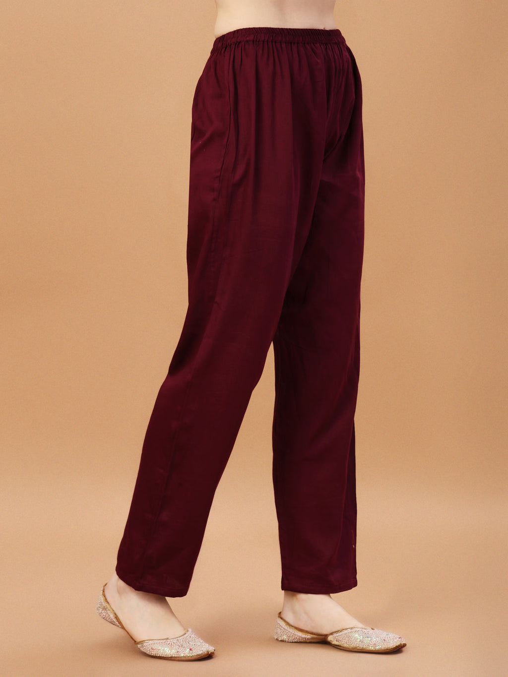 Placement Hand Embroidered Chanderi Kurta With Pant & Dupatta, Multicolor - Hiral Fashion | Grocsy