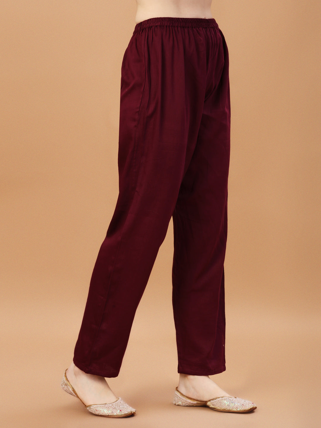 Placement Hand Embroidered Chanderi Kurta With Pant & Dupatta, Multicolor - Hiral Fashion | Grocsy