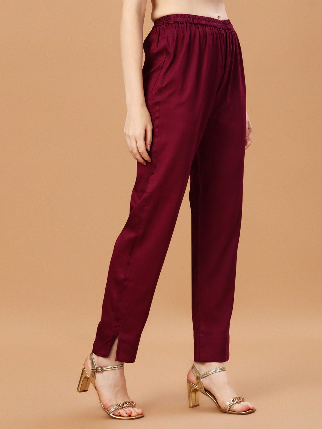 Hand Embroidered Wine Kurta With Pant & Dupatta, Multicolor - Hiral Fashion | Grocsy