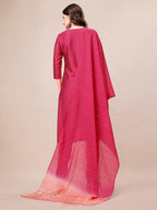 Hand Embroidered Mirror Detailed Kurta With Pant & Dupatta, Multicolor - Hiral Fashion | Grocsy
