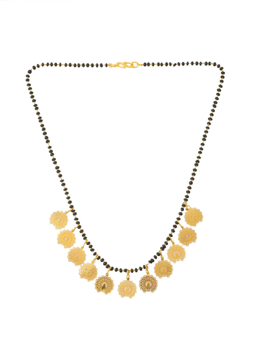 NVR Women Ethnic Gold-Polished Beaded Mangalsutra | Grocsy