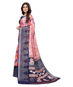 Vamika Navy Blue Chiffon Brasso Bollywood Style Woven Saree (KARUNA NAVY) | Grocsy