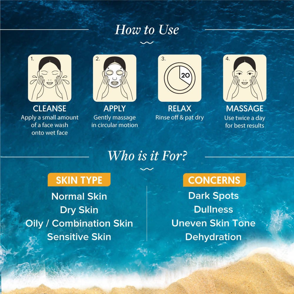 Aqualogica Glow+ Lush Sheet Mask, Instant Hydration & Glowing Skin | Grocsy