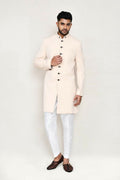 Joban Fashion Cream Colored Terry Rayon Fabric Indo Western With Straight Fit Pant | Grocsy
