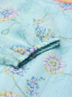 Souchii Blue Floral Chiffon Maxi Dress For Women – Souchii | Grocsy