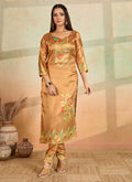 Prazu Fashion Mustard Printed Cotton Reyon Kurta Pant Set | Grocsy