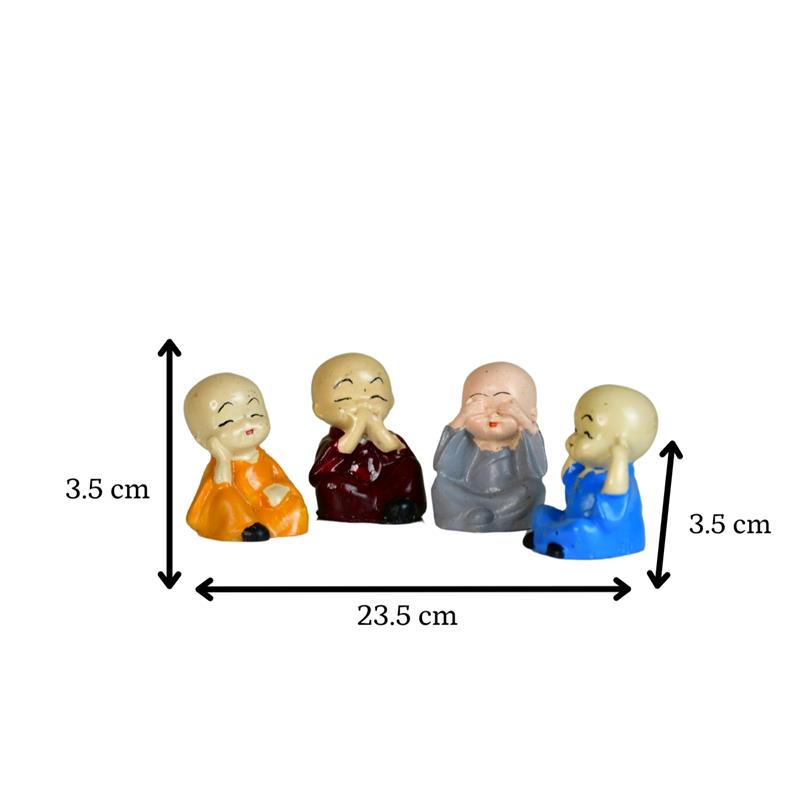 Sowpeace Resin Mini Monk Set of 4 | Grocsy
