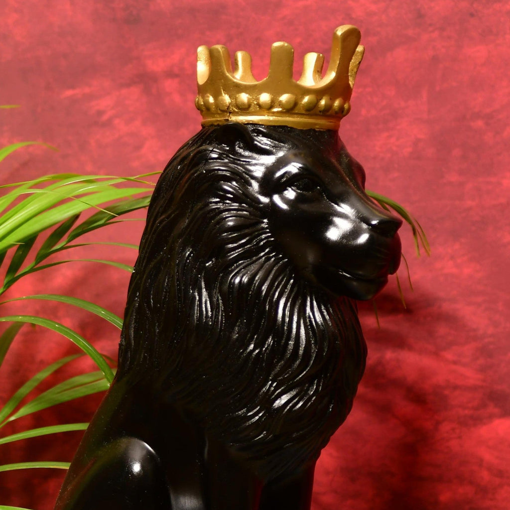 Sowpeace Black Lion Showpiece | Grocsy