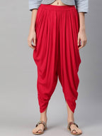 Cheera Women’s Red Dhoti Pant CH10D | Grocsy