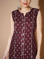 Myshka Women Rust Floral Kurta & Trousers | Grocsy